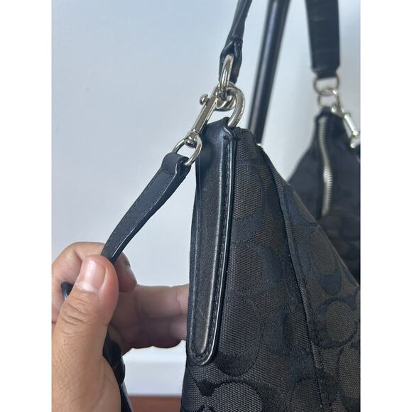COACH Signature 2-Way Shoulder Bag F36716 2015 in Black and Leather Read PLS - Picture 4 of 13